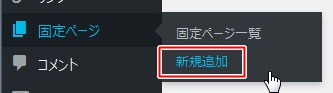 固定ページ-新規追加 固定ページ-新規追加