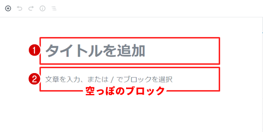 ブロックエディタの初期画面