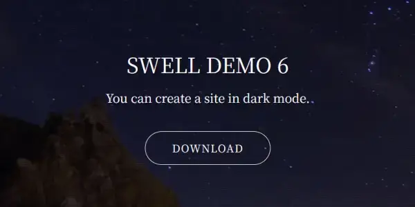 SWELLデモサイト06のトップページのテキストとボタン