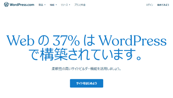Wordpress.comのトップページ