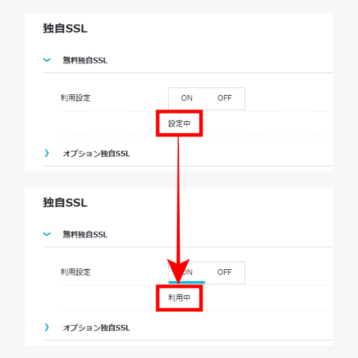 ConoHa WING 独自SSL設定状況の確認